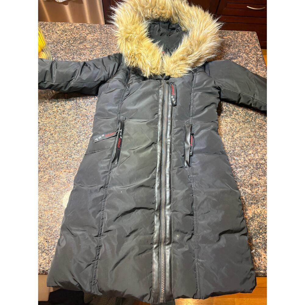Canada Weather Gear Womens Black Long Parka Fur Trim Size S - Picture 11 of 14